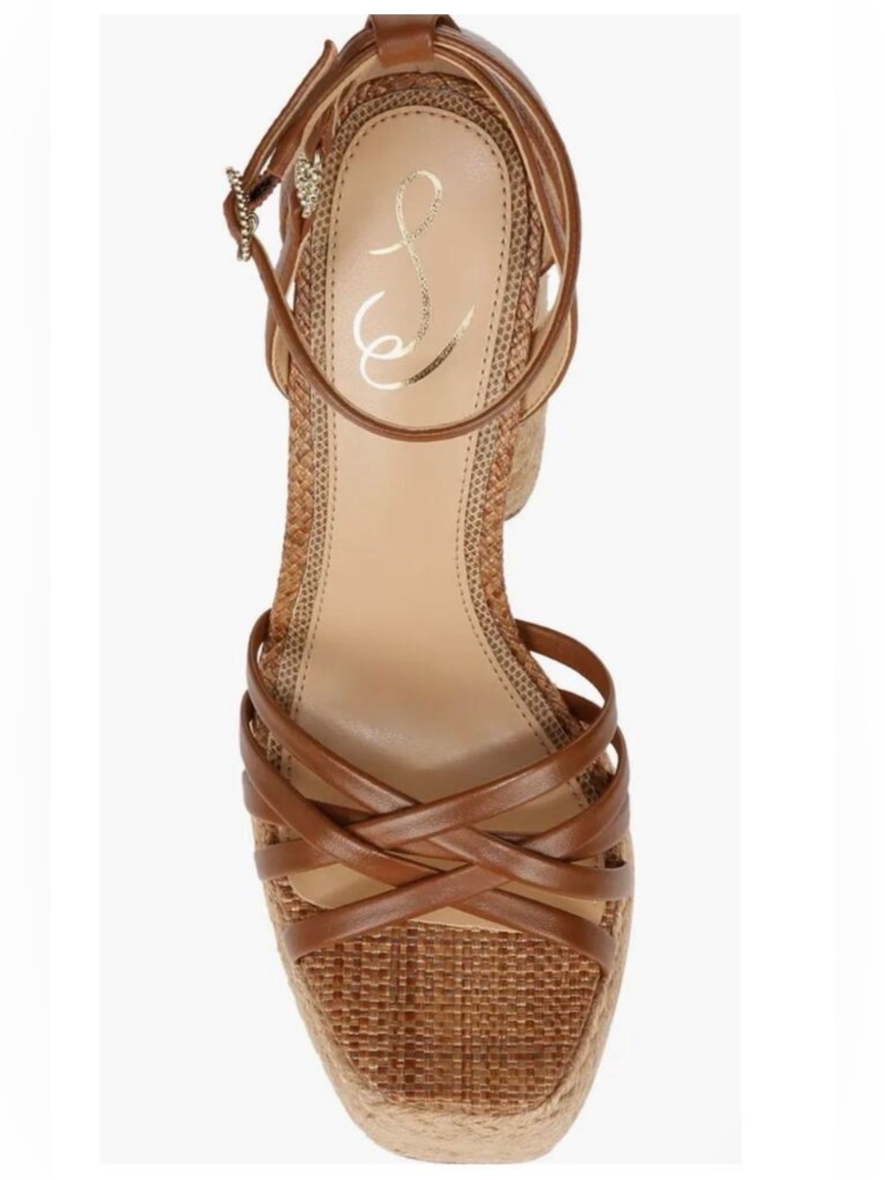 Sam Edelman Kade Square Toe Crossover Strap  High Heel Platform Sandals Size 10 - Picture 2 of 9